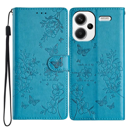 For Xiaomi Redmi Note 13 Pro+ 5G Phone Case Butterfly Floral Imprint Leather Wallet Cover