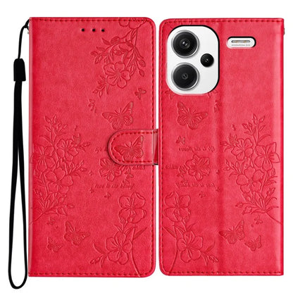 For Xiaomi Redmi Note 13 Pro+ 5G Phone Case Butterfly Floral Imprint Leather Wallet Cover