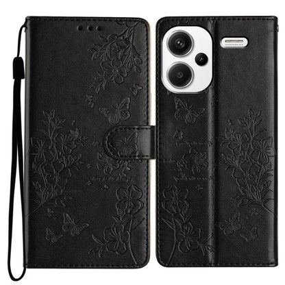 For Xiaomi Redmi Note 13 Pro+ 5G Phone Case Butterfly Floral Imprint Leather Wallet Cover