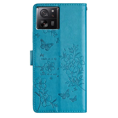 For Xiaomi 13T / 13T Pro / Redmi K60 Ultra Stand Case Butterfly Floral Imprint Leather Phone Cover