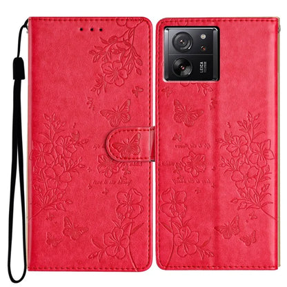 For Xiaomi 13T / 13T Pro / Redmi K60 Ultra Stand Case Butterfly Floral Imprint Leather Phone Cover