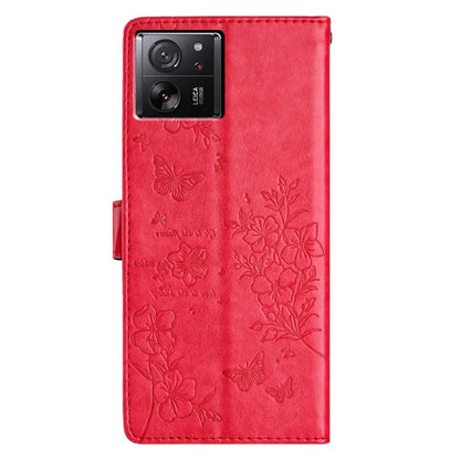 For Xiaomi 13T / 13T Pro / Redmi K60 Ultra Stand Case Butterfly Floral Imprint Leather Phone Cover