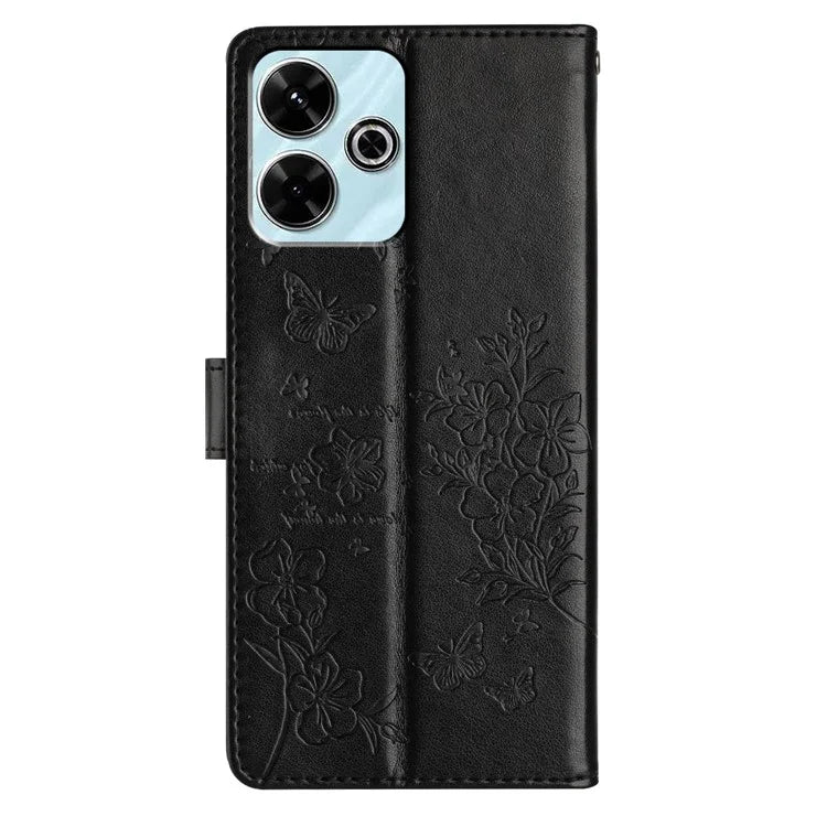 For Xiaomi Redmi 13 5G / 13 4G Phone Case Butterfly Floral Imprint Leather Wallet Cover