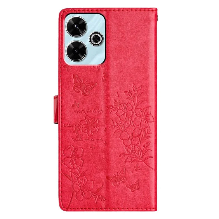 For Xiaomi Redmi 13 5G / 13 4G Phone Case Butterfly Floral Imprint Leather Wallet Cover