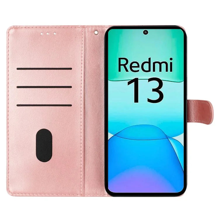 For Xiaomi Redmi 13 5G / 13 4G Phone Case Butterfly Floral Imprint Leather Wallet Cover