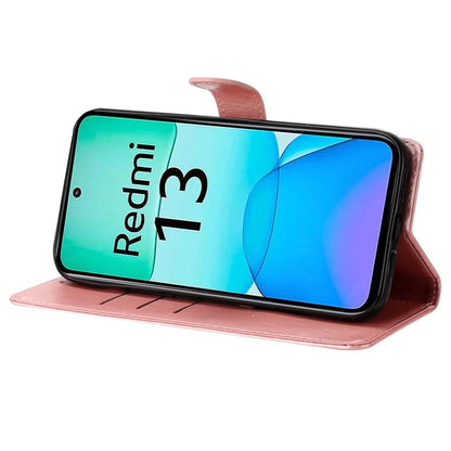For Xiaomi Redmi 13 5G / 13 4G Phone Case Butterfly Floral Imprint Leather Wallet Cover