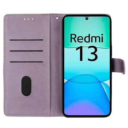 For Xiaomi Redmi 13 5G / 13 4G Phone Case Butterfly Floral Imprint Leather Wallet Cover