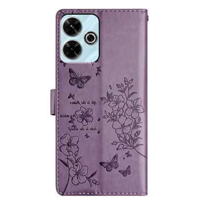 For Xiaomi Redmi 13 5G / 13 4G Phone Case Butterfly Floral Imprint Leather Wallet Cover