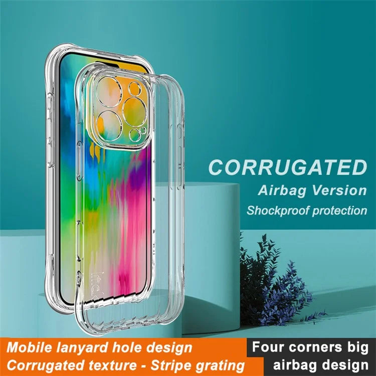IMAK For iPhone 16 Pro Max Case Shock-Resistant Soft TPU Phone Cover Corrugated Texture