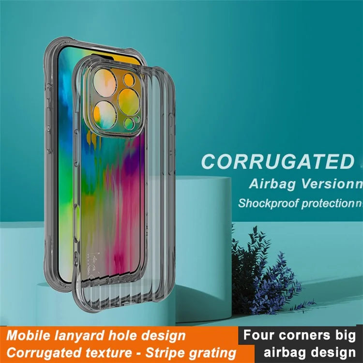 IMAK For iPhone 16 Pro Case Corrugated Texture Soft TPU Protective Phone Cover
