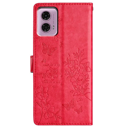 For Motorola Moto G24 4G / G04 4G Case Butterfly Floral Imprint Stand Leather Phone Cover