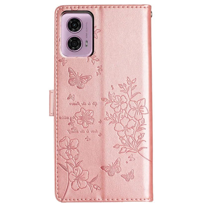 For Motorola Moto G24 4G / G04 4G Case Butterfly Floral Imprint Stand Leather Phone Cover