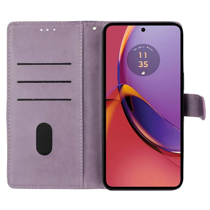 For Motorola Moto G45 5G / G34 5G Stand Case Butterfly Floral Imprint Leather Wallet Phone Cover