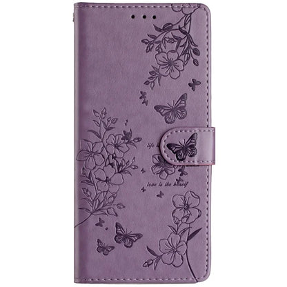 For Motorola Moto G45 5G / G34 5G Stand Case Butterfly Floral Imprint Leather Wallet Phone Cover