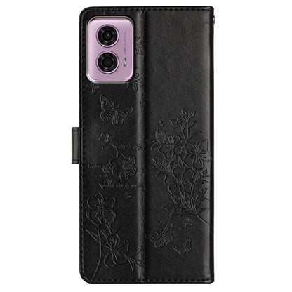 For Motorola Moto G45 5G / G34 5G Stand Case Butterfly Floral Imprint Leather Wallet Phone Cover