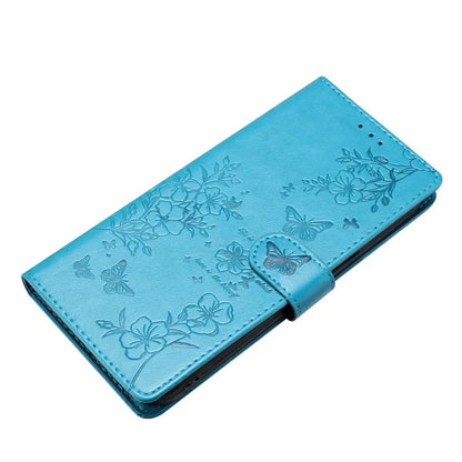 For Motorola Moto G45 5G / G34 5G Stand Case Butterfly Floral Imprint Leather Wallet Phone Cover