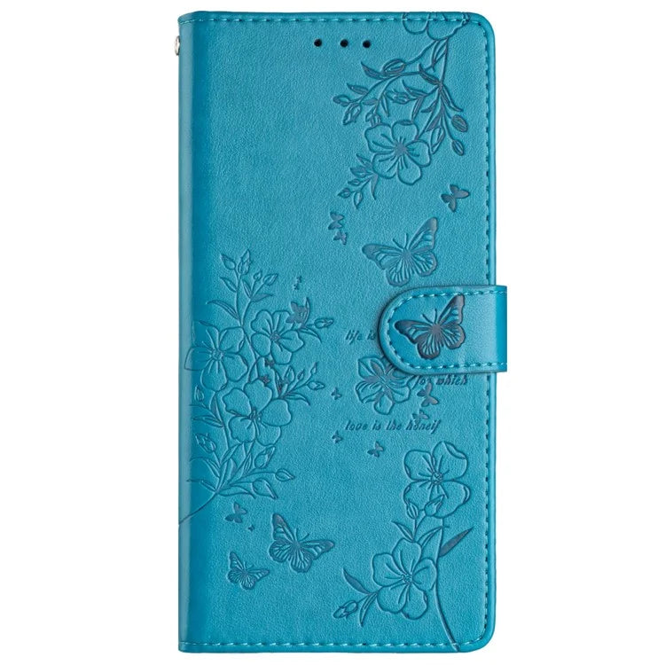 For Motorola Moto G45 5G / G34 5G Stand Case Butterfly Floral Imprint Leather Wallet Phone Cover