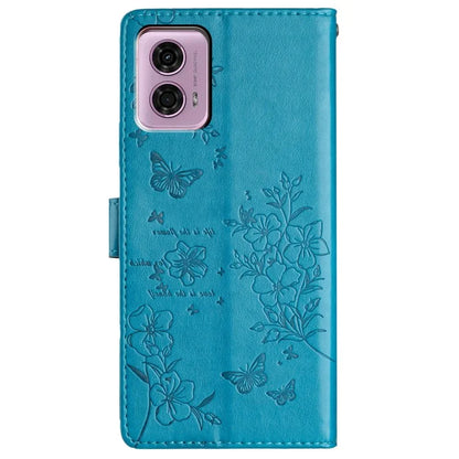For Motorola Moto G45 5G / G34 5G Stand Case Butterfly Floral Imprint Leather Wallet Phone Cover