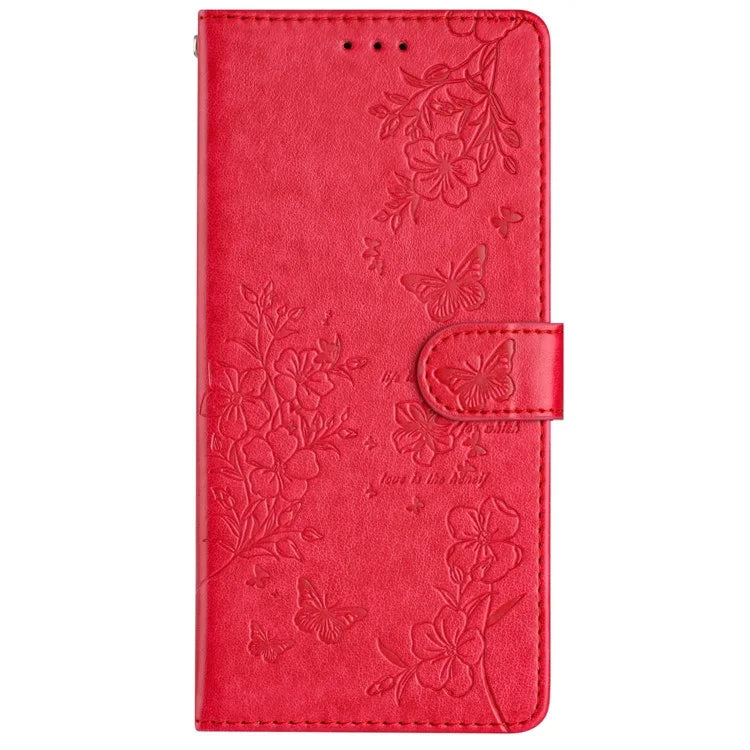 For Motorola Moto G45 5G / G34 5G Stand Case Butterfly Floral Imprint Leather Wallet Phone Cover
