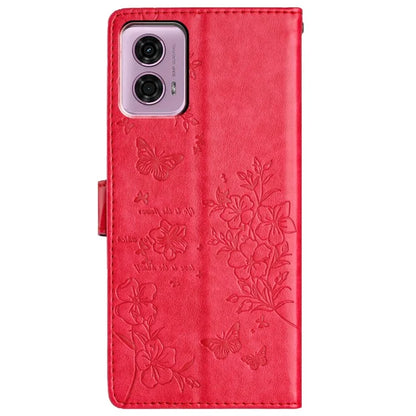 For Motorola Moto G45 5G / G34 5G Stand Case Butterfly Floral Imprint Leather Wallet Phone Cover