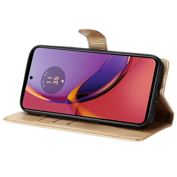 For Motorola Moto G45 5G / G34 5G Stand Case Butterfly Floral Imprint Leather Wallet Phone Cover