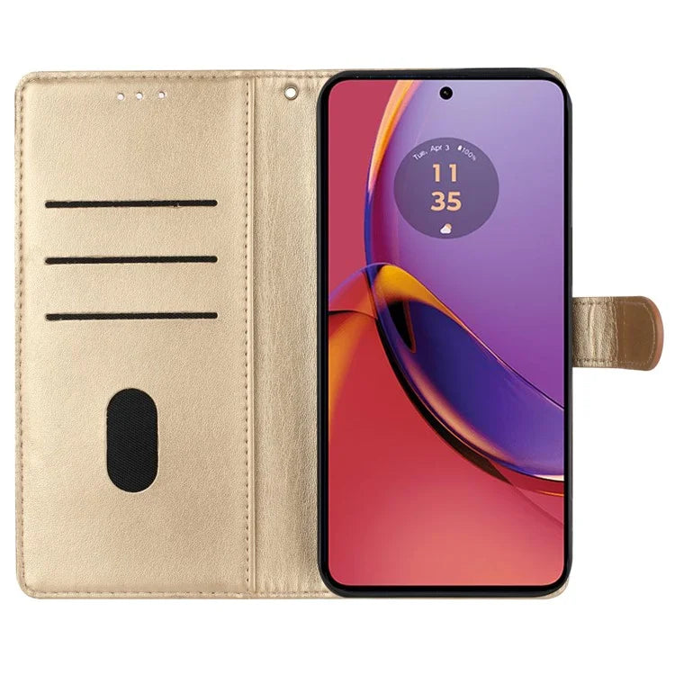 For Motorola Moto G45 5G / G34 5G Stand Case Butterfly Floral Imprint Leather Wallet Phone Cover