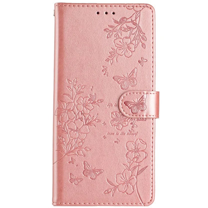 For Motorola Moto G45 5G / G34 5G Stand Case Butterfly Floral Imprint Leather Wallet Phone Cover