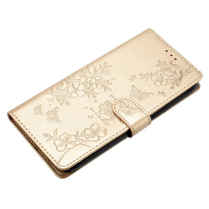 For Xiaomi Redmi 13C 4G / Poco C65 4G Phone Case Butterfly Floral Imprint Stand Leather Cover