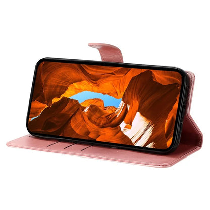 For Xiaomi Redmi 13C 4G / Poco C65 4G Phone Case Butterfly Floral Imprint Stand Leather Cover