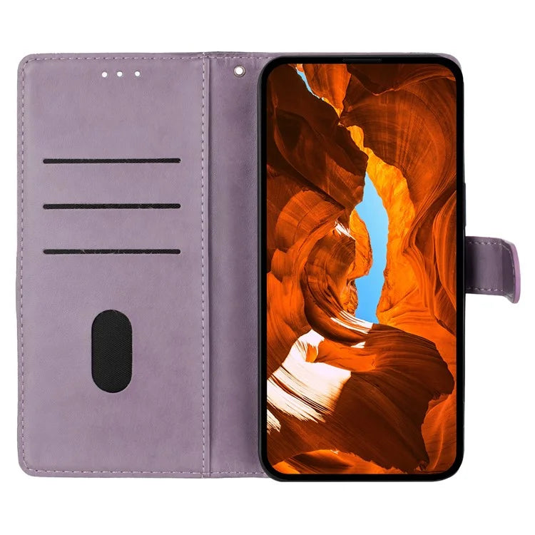 For Xiaomi Redmi 13C 4G / Poco C65 4G Phone Case Butterfly Floral Imprint Stand Leather Cover