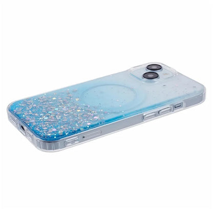 WANLONFENG JWT Series For iPhone 13 Glitter Sequin TPU+Acrylic Magnetic Phone Case with Screen Film + Lens Film