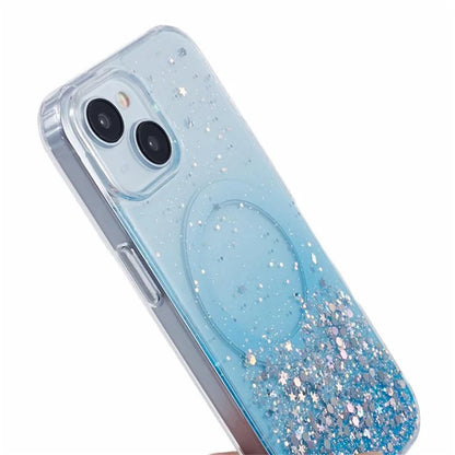 WANLONFENG JWT Series For iPhone 13 Glitter Sequin TPU+Acrylic Magnetic Phone Case with Screen Film + Lens Film