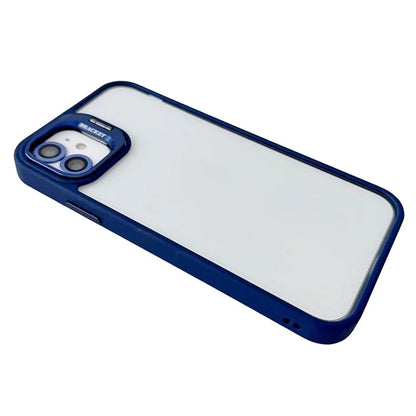 WANLONFENG NKS Series For iPhone 12 Acrylic Phone Case Kickstand Cover with Screen Film and Lens Film