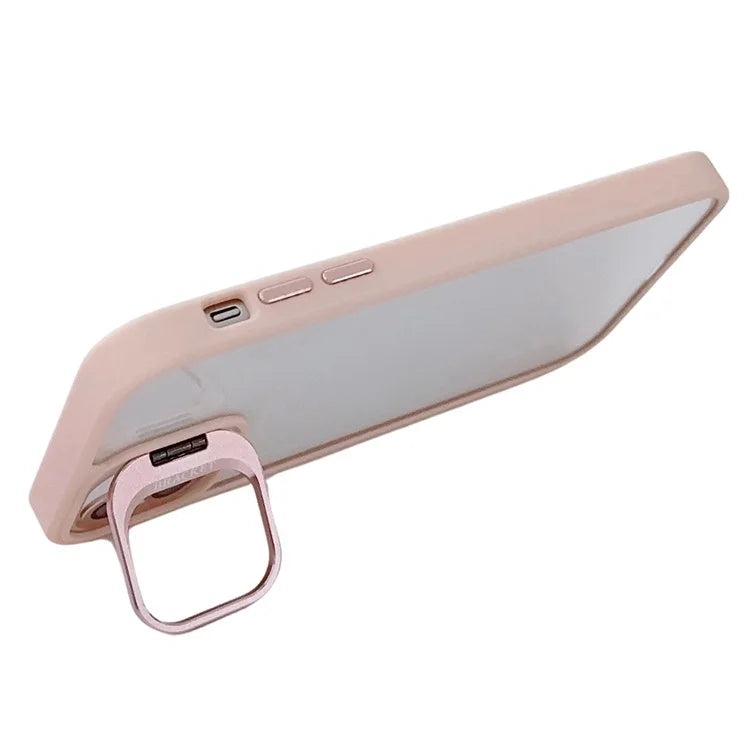 WANLONFENG NKS Series For iPhone 12 Acrylic Phone Case Kickstand Cover with Screen Film and Lens Film