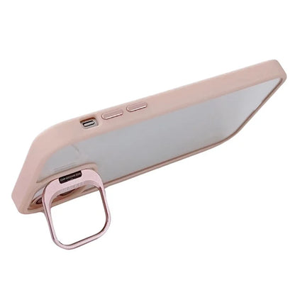 WANLONFENG NKS Series For iPhone 12 Acrylic Phone Case Kickstand Cover with Screen Film and Lens Film