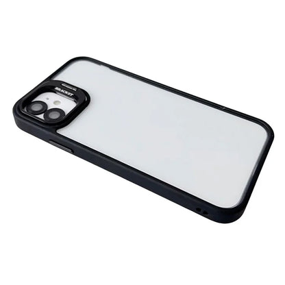 WANLONFENG NKS Series For iPhone 12 Acrylic Phone Case Kickstand Cover with Screen Film and Lens Film