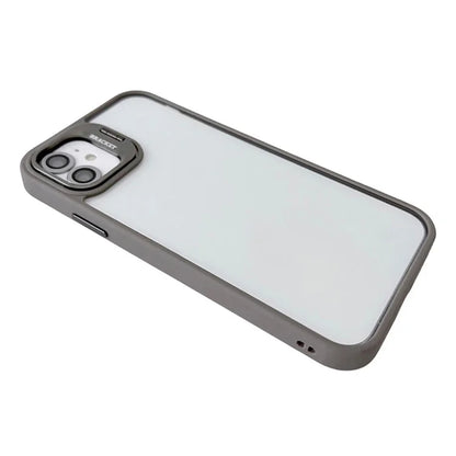 WANLONFENG NKS Series For iPhone 12 Acrylic Phone Case Kickstand Cover with Screen Film and Lens Film