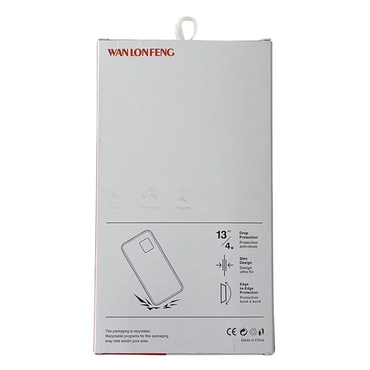WANLONFENG NKS Series For iPhone 12 Acrylic Phone Case Kickstand Cover with Screen Film and Lens Film