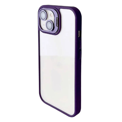 WANLONFENG NKS Series For iPhone 14 Acrylic Phone Case Kickstand Cover with Screen Film and Lens Film