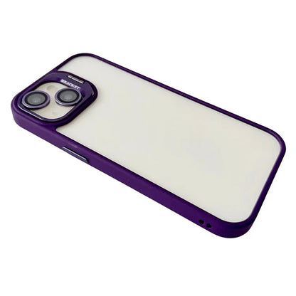 WANLONFENG NKS Series For iPhone 14 Acrylic Phone Case Kickstand Cover with Screen Film and Lens Film