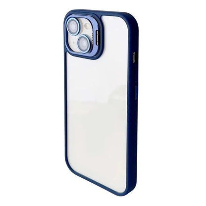 WANLONFENG NKS Series For iPhone 14 Acrylic Phone Case Kickstand Cover with Screen Film and Lens Film