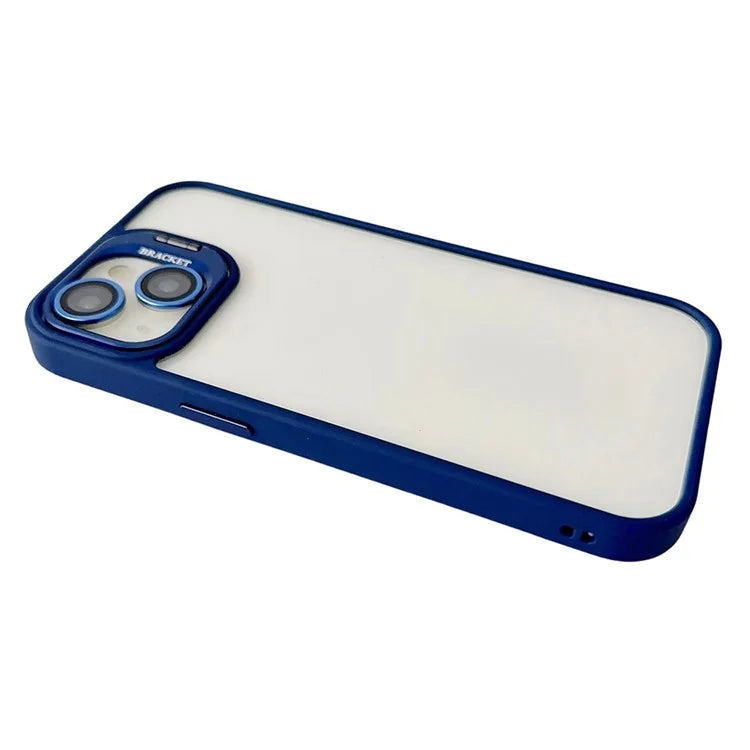 WANLONFENG NKS Series For iPhone 14 Acrylic Phone Case Kickstand Cover with Screen Film and Lens Film