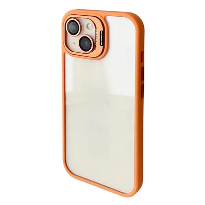 WANLONFENG NKS Series For iPhone 14 Acrylic Phone Case Kickstand Cover with Screen Film and Lens Film