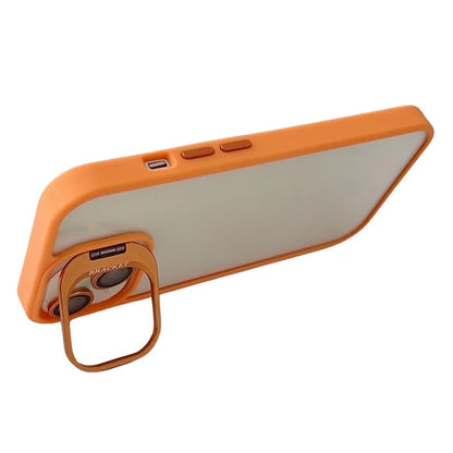 WANLONFENG NKS Series For iPhone 14 Acrylic Phone Case Kickstand Cover with Screen Film and Lens Film