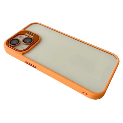 WANLONFENG NKS Series For iPhone 14 Acrylic Phone Case Kickstand Cover with Screen Film and Lens Film