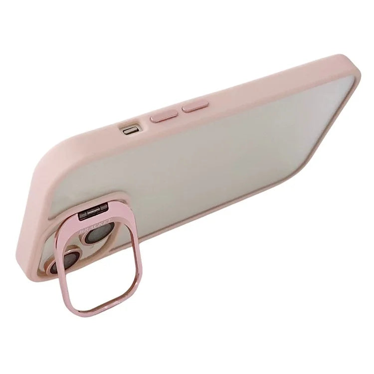WANLONFENG NKS Series For iPhone 14 Acrylic Phone Case Kickstand Cover with Screen Film and Lens Film