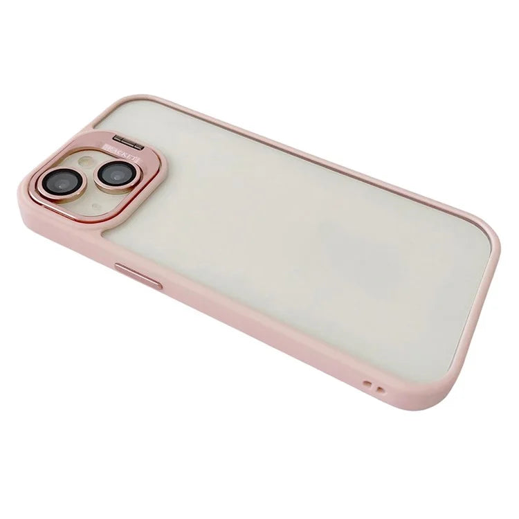WANLONFENG NKS Series For iPhone 14 Acrylic Phone Case Kickstand Cover with Screen Film and Lens Film