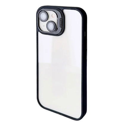WANLONFENG NKS Series For iPhone 14 Acrylic Phone Case Kickstand Cover with Screen Film and Lens Film