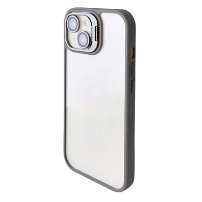 WANLONFENG NKS Series For iPhone 14 Acrylic Phone Case Kickstand Cover with Screen Film and Lens Film