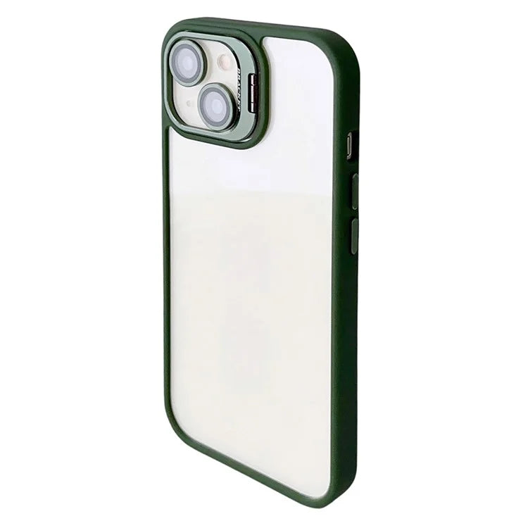 WANLONFENG NKS Series For iPhone 14 Acrylic Phone Case Kickstand Cover with Screen Film and Lens Film